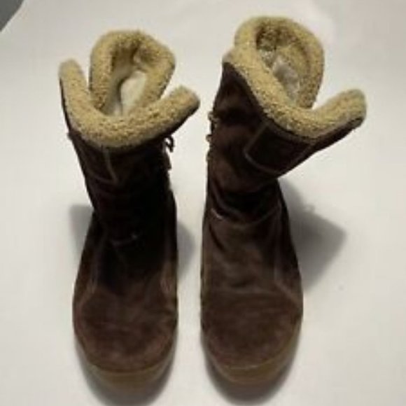 TIMBERLAND Women's  Smartwool Leather & Fur Lined Lace Up Boots size 10 - Picture 3 of 6